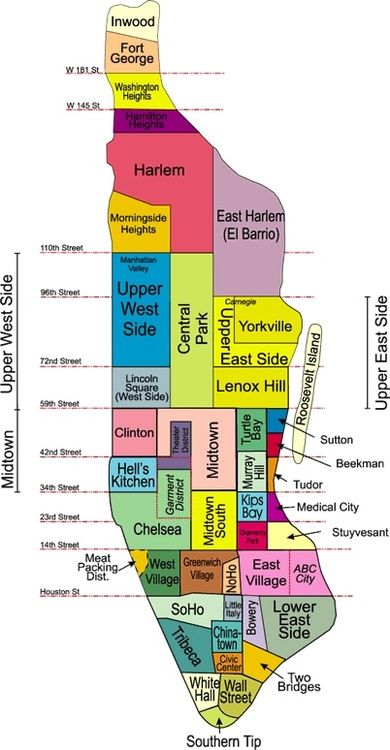 Manhattan Neighborhoods Map